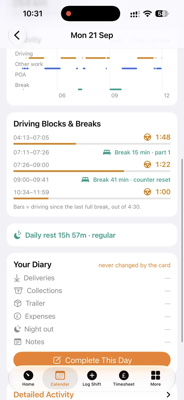 Driving blocks and breaks